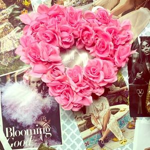 Sold**silk flower wreath with LED lights custom